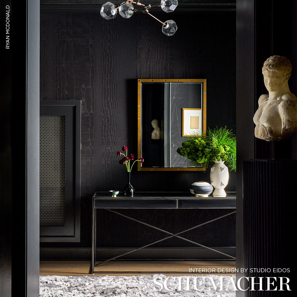 SCHUMACHER MODERN GLAMOUR MOIR?? WALLCOVERING NOIR - 5009673