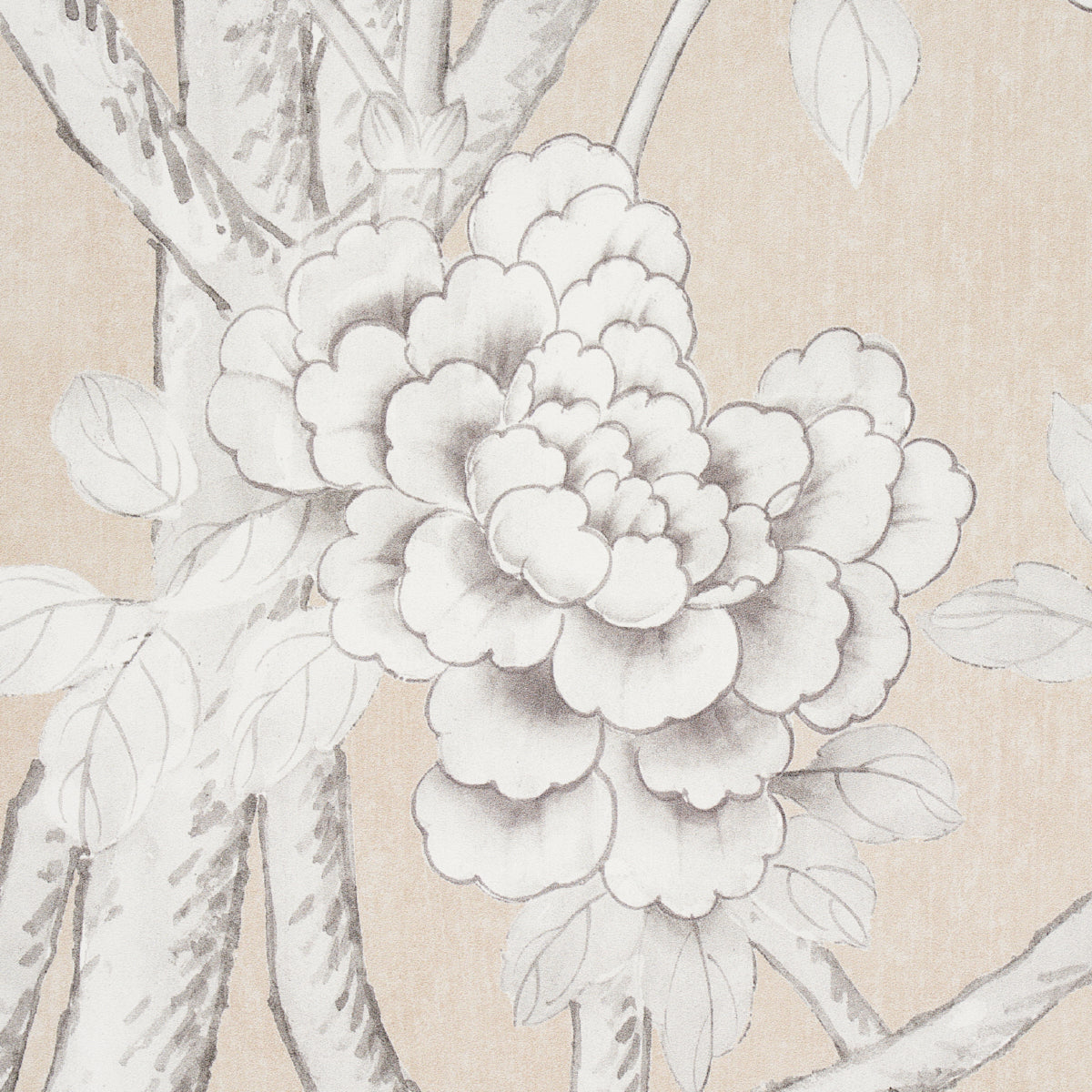 SCHUMACHER SILVER LINING PERFORMANCE WALLCOVERINGS CHINOIS PALAIS VINYL PANEL STONE - 5010161