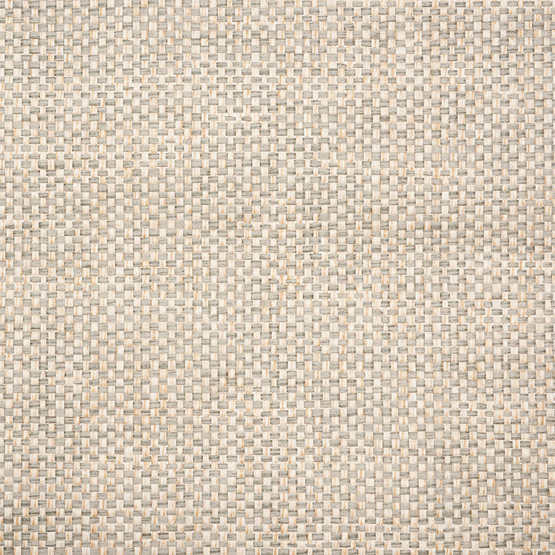 Beige, cream, and taupe-toned basket-weave paperweave wallcovering texture in granite color.