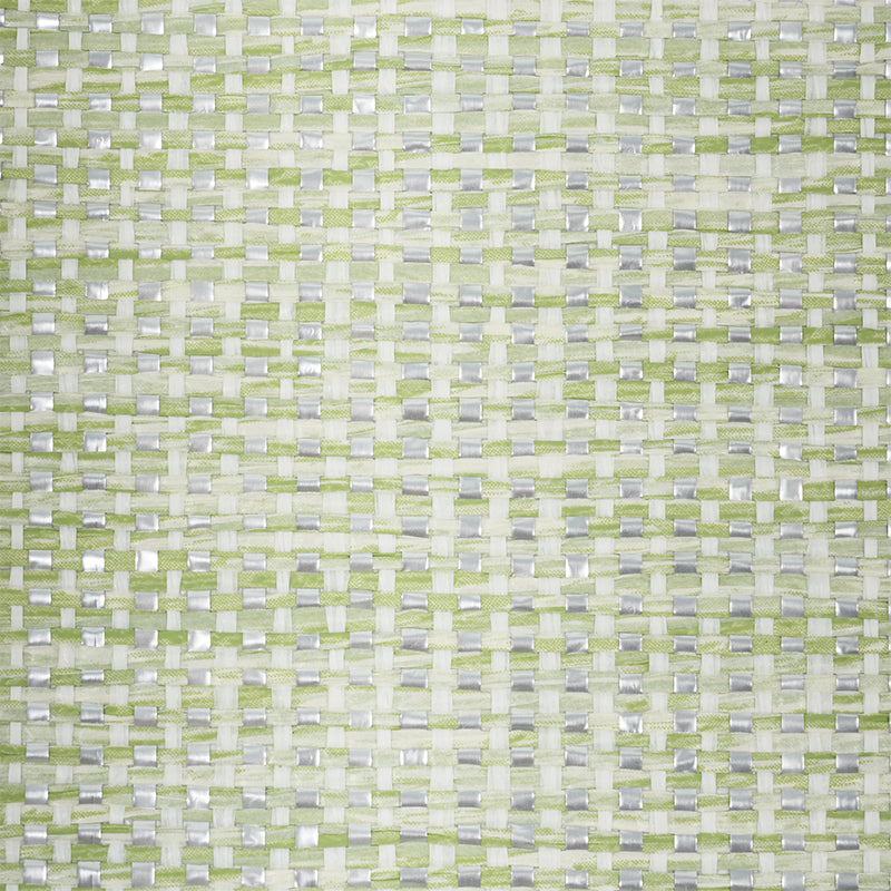 SCHUMACHER DOWN TO EARTH TEXTURED WALLCOVERING METAL PAPERWEAVE GREEN - 5010313