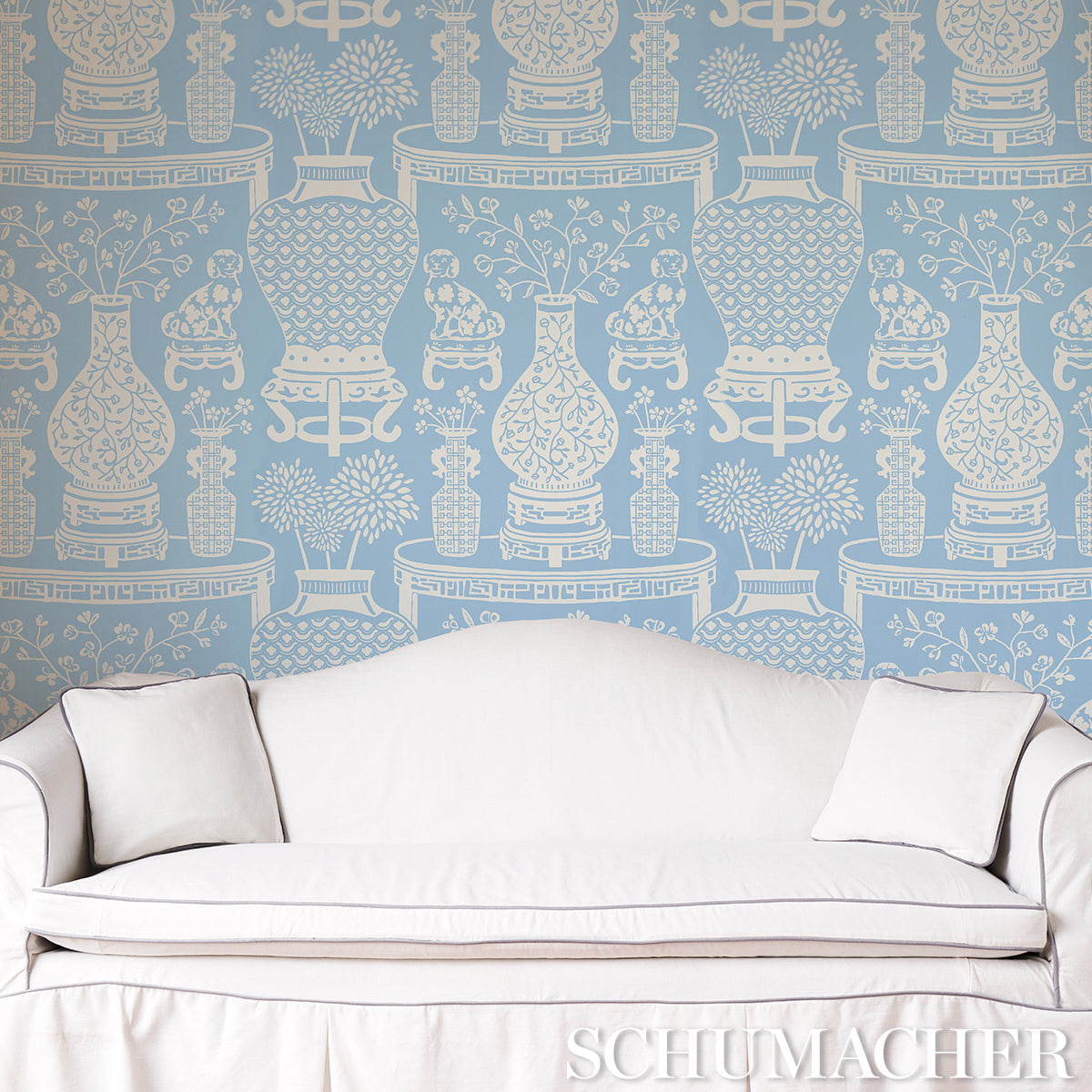 SCHUMACHER WALLCOVERING PREPPY CHIC HELLENE SKY - 5010551