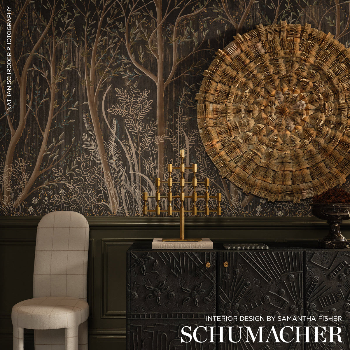 SCHUMACHER COLETTE COSENTINO BRINDILLE GOLDEN ACCENTED PANEL?ÿSET CARBON - 5010921