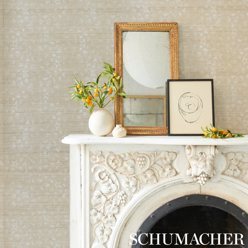 SCHUMACHER EXQUISITE EMBROIDERIES LOTUS EMBROIDERY SISAL IVORY - 5011210