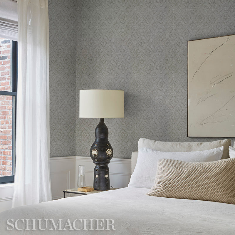 SCHUMACHER WOVEN WALLCOVERINGS TORTOLA PAPERWEAVE GREY - 5011253