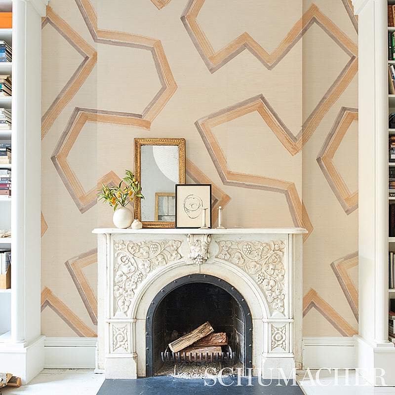Printed grasscloth wallpaper in Enzo Sisal dark neutral tones; textured, subtle pattern.