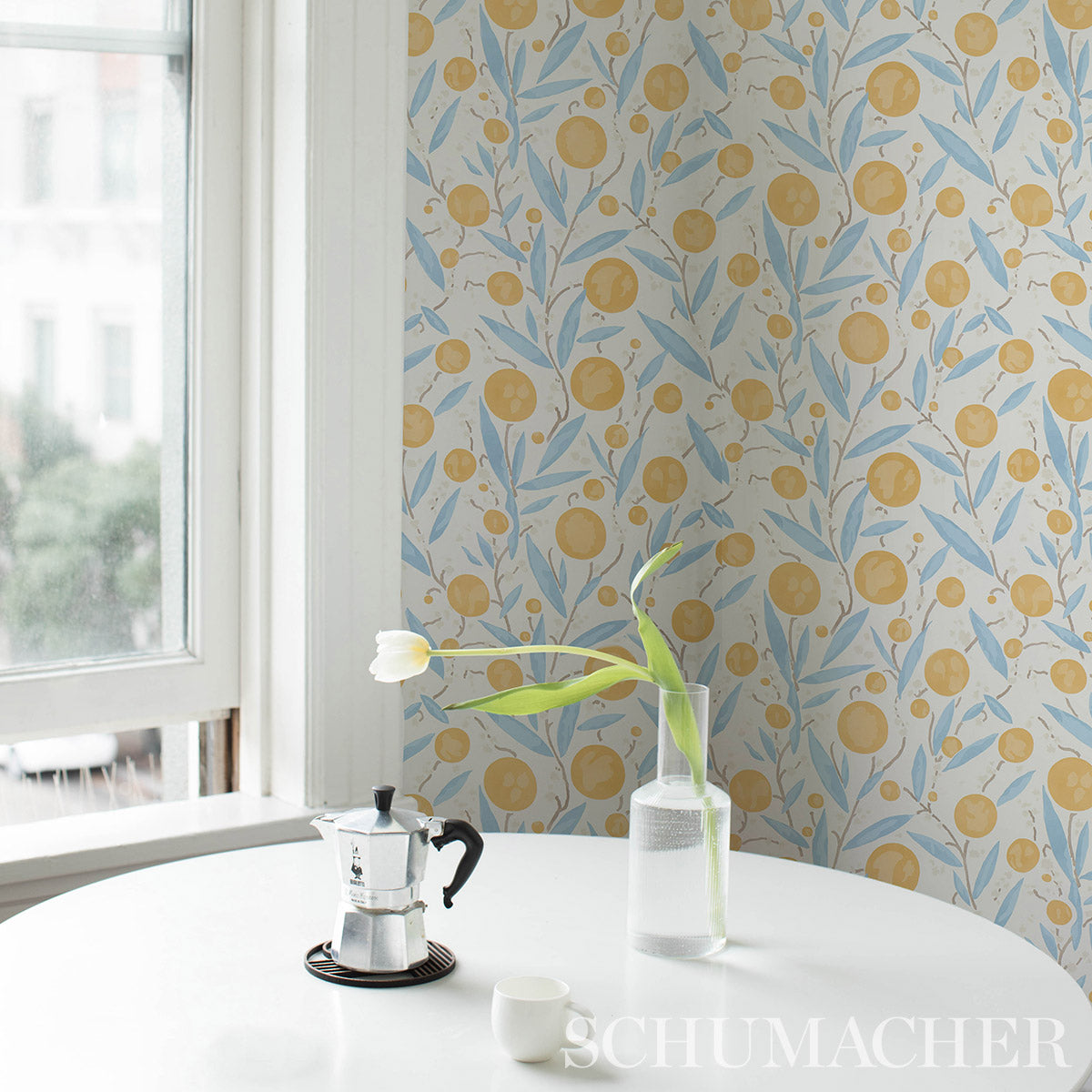 SCHUMACHER WALLCOVERING SCHUMACHER WALLCOVERING CLASSICS MIRABELLE YELLOW & SKY - 5013200