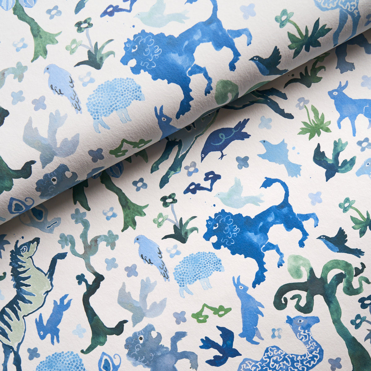 SCHUMACHER WALLCOVERING HAPPY MENOCAL BEASTS BLUE AND GREEN - 5013531