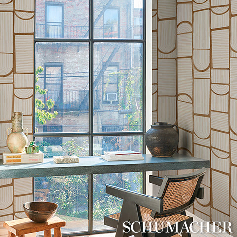 SCHUMACHER BACKDROP BLOOMSBURY Teak - 5013686