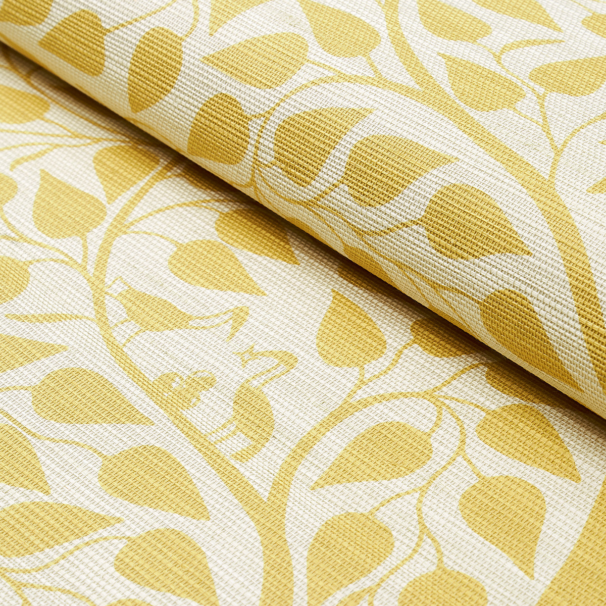 SCHUMACHER TEXTURED WALLCOVERINGS & PRINTED GRASSCLOTHS KAYON SISAL PANEL SOFT YELLOW - 5013722