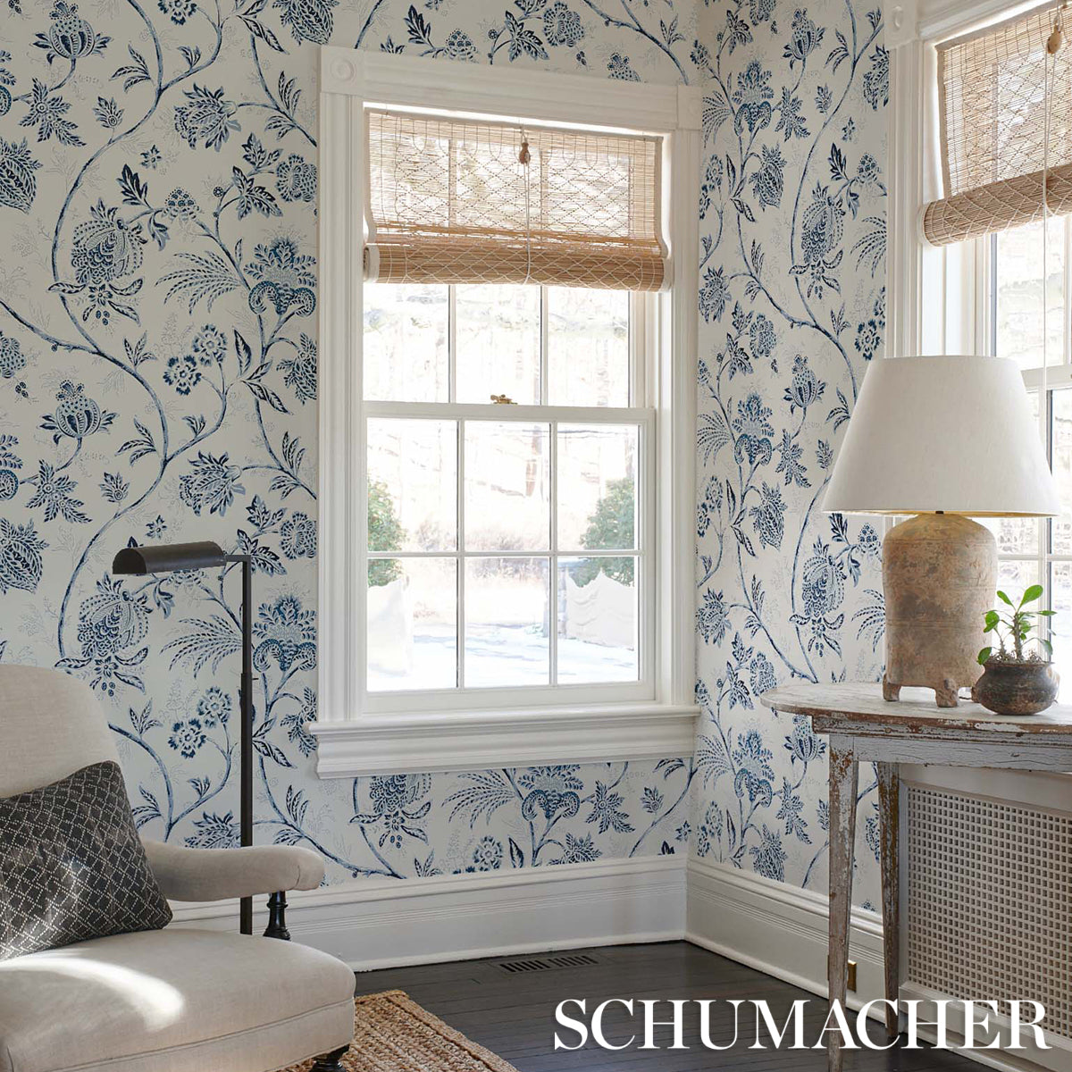 SCHUMACHER WALLCOVERING MARK D. SIKES CHINOISERIE VINE COBALT - 5014350