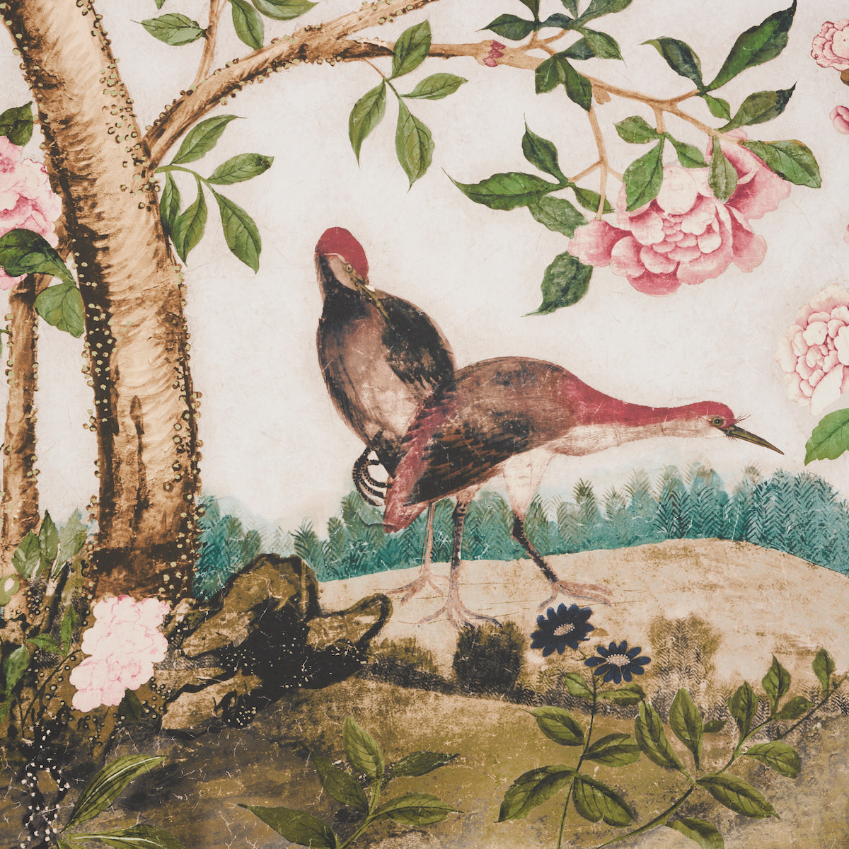 SCHUMACHER WALLCOVERING MARY MCDONALD LES OISEAUX PANEL SET IVORY - 5015151