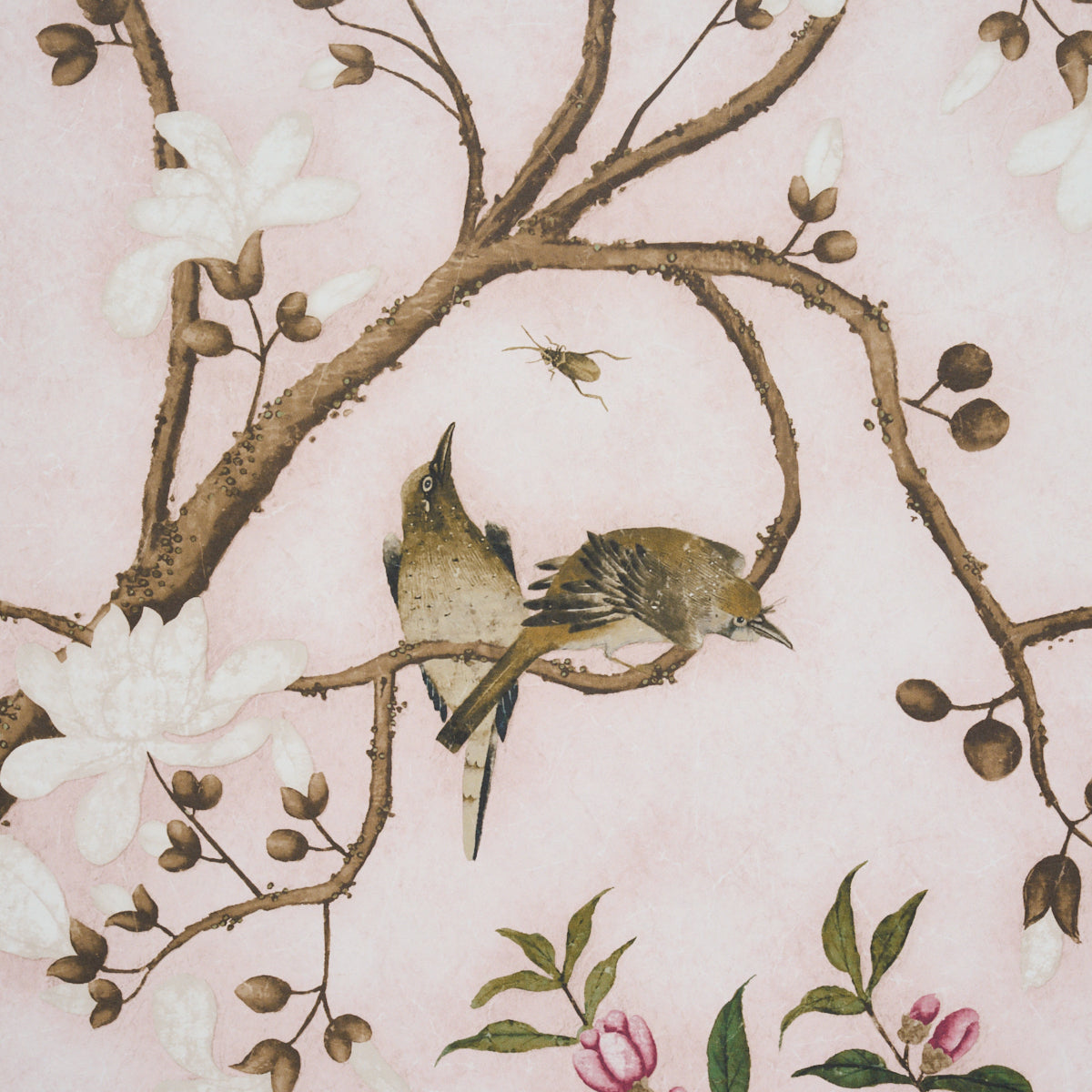 SCHUMACHER PERENNIAL FAVORITES LES OISEAUX PANEL SET BLUSH - 5015154