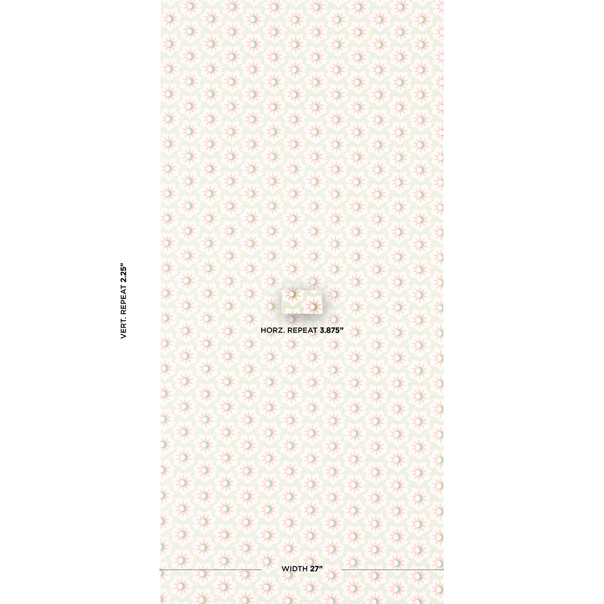 SCHUMACHER WALLCOVERING DOMINO EFFECT LUCIE PINK & GREEN - 5015762