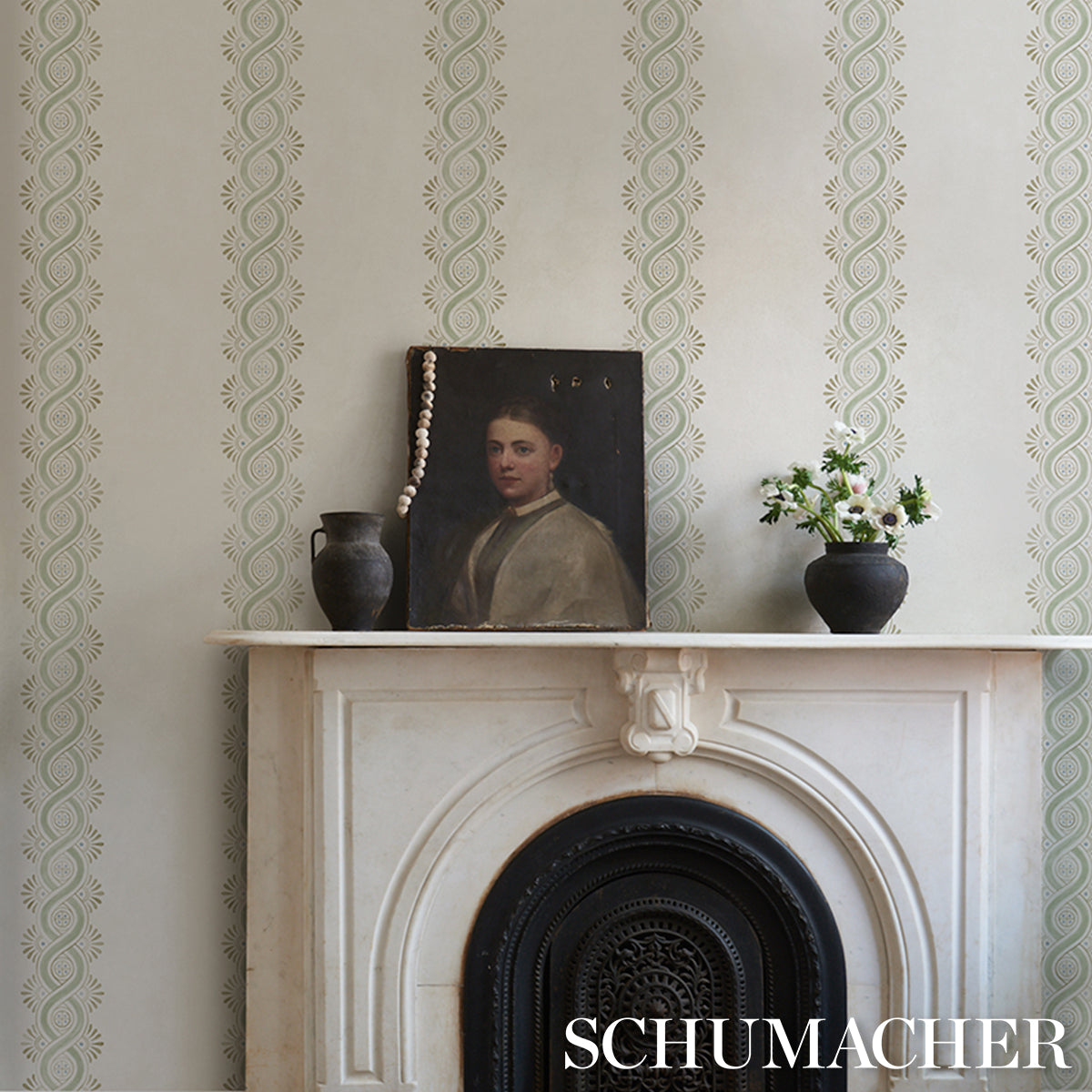 SCHUMACHER WALLFLOWERS LEONIDIS STRIPE GREEN - 5016461