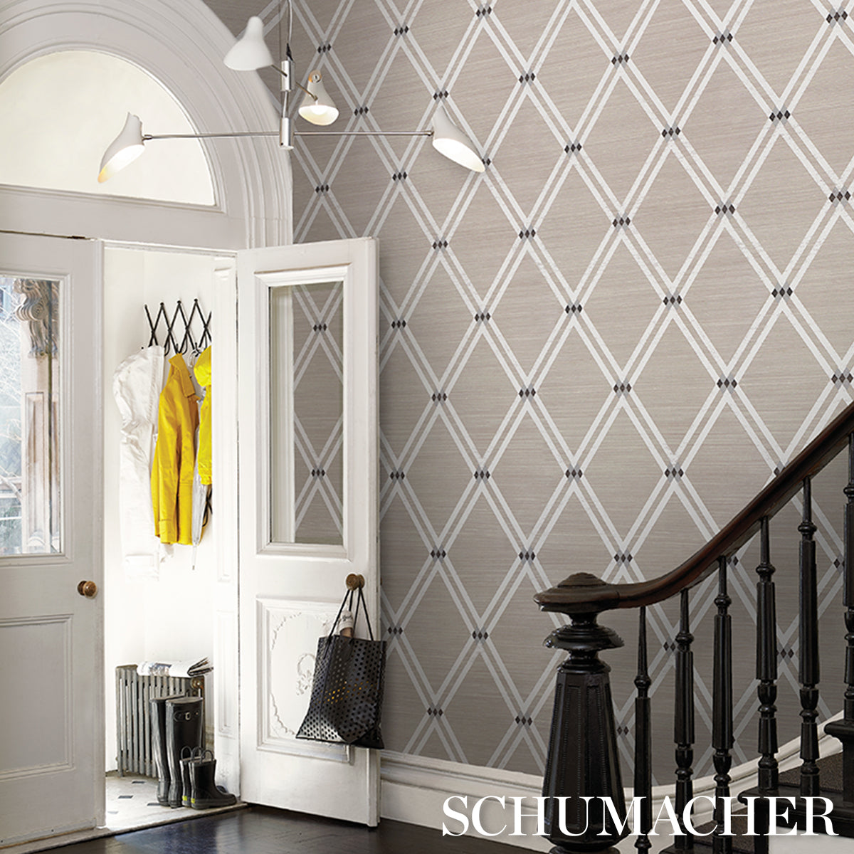 SCHUMACHER TEXTURED & WOVEN WALLCOVERINGS ASOLO SISAL SILVER - 5016540