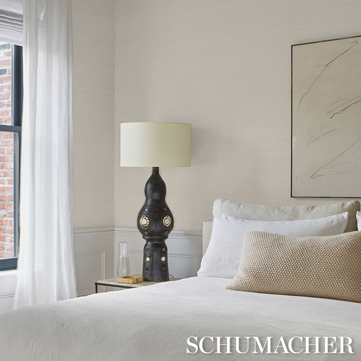 SCHUMACHER PATTERSON FLYNN MUSA ABACA WALLCOVERING IVORY - 5016870