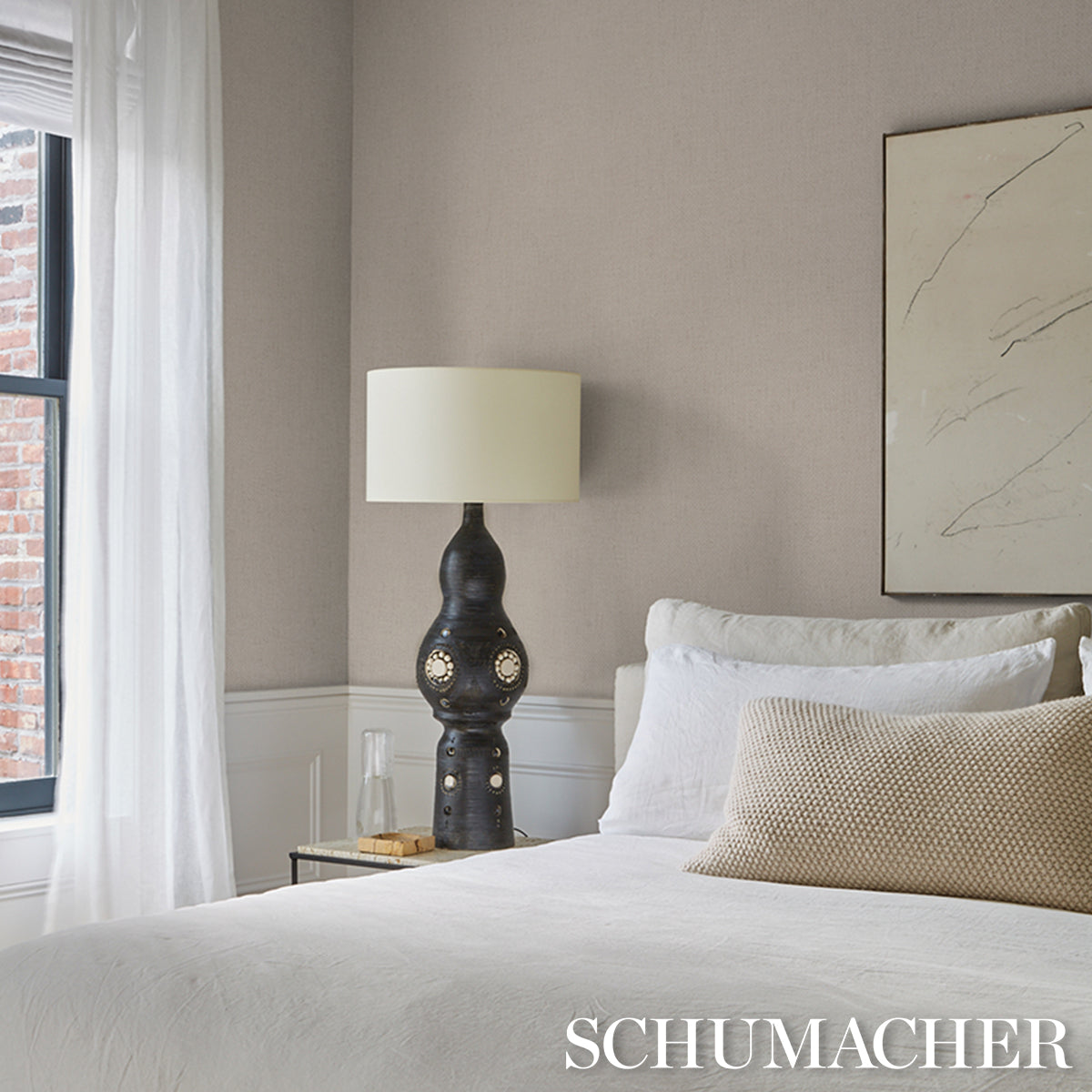 SCHUMACHER SCHUMACHER UTILITY PAPERWEAVE VINYL ALABASTER - 5017250