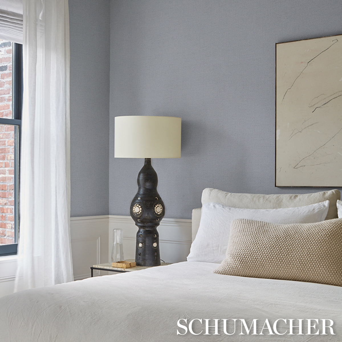 SCHUMACHER SCHUMACHER UTILITY BANBRIDGE LINEN VINYL CHAMBRAY - 5017494