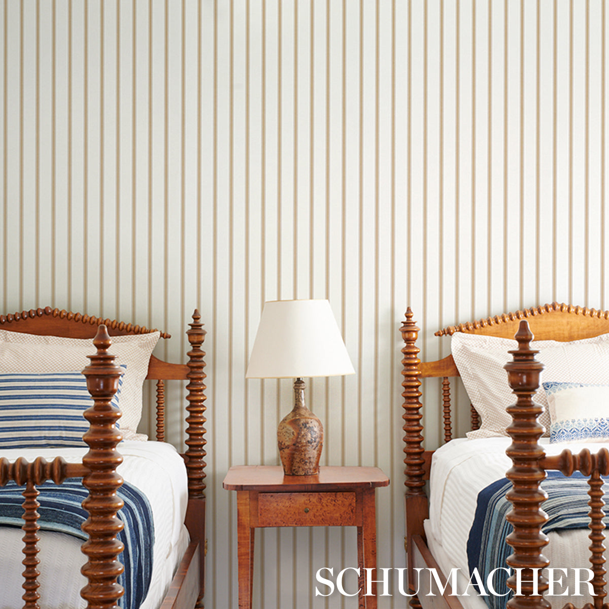 SCHUMACHER STRIPED WALLCOVERINGS WESTERLY STRIPE Wheat - 5018160