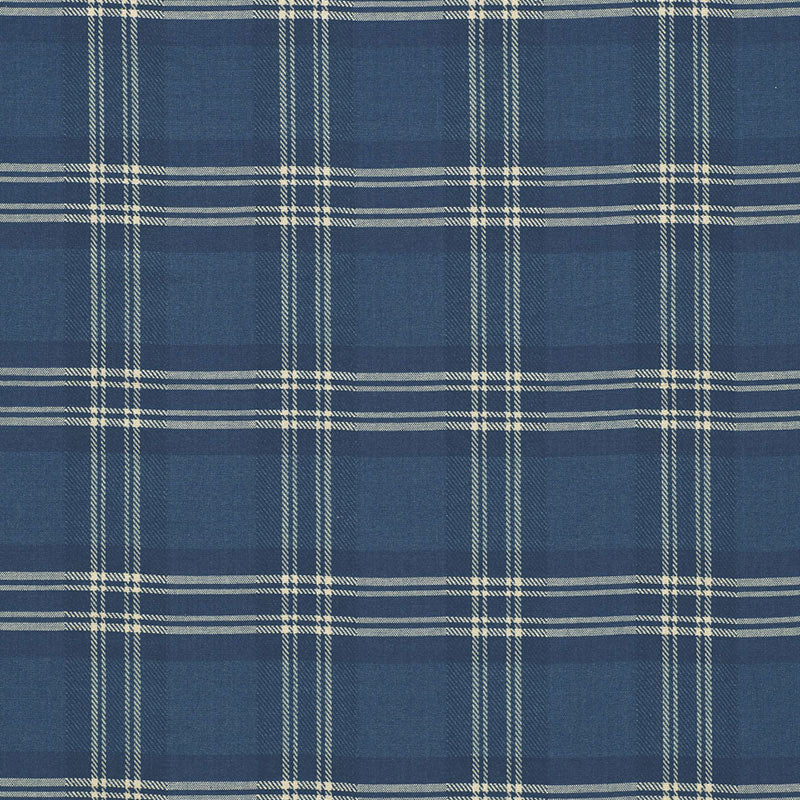 SCHUMACHER A COUNTRY LIFE CHECK RUSTIQUE WOVEN WOVEN ATLANTIC BLUE - 50204