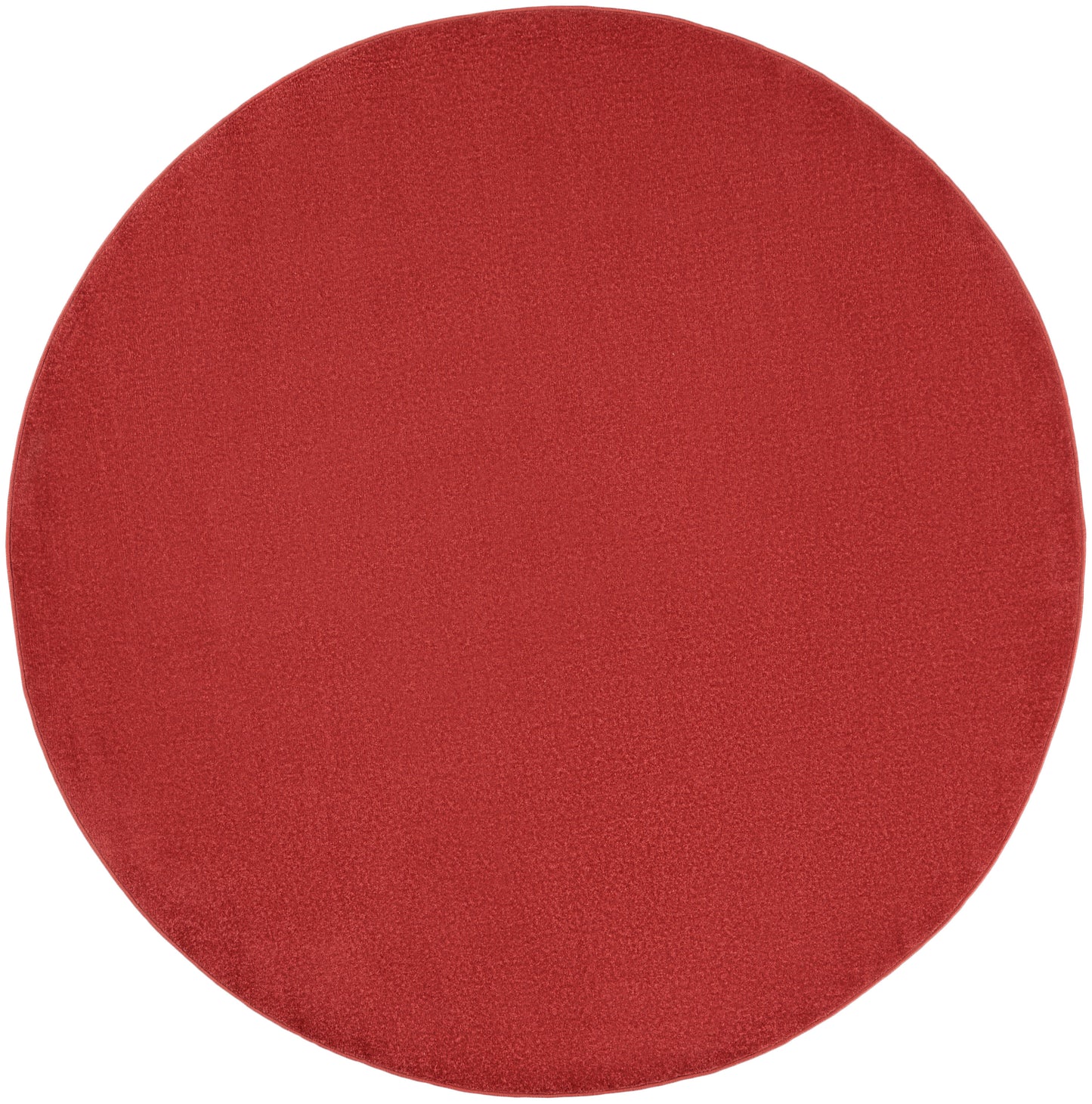 Red round felt coaster with plush texture and circular shape for drinks.