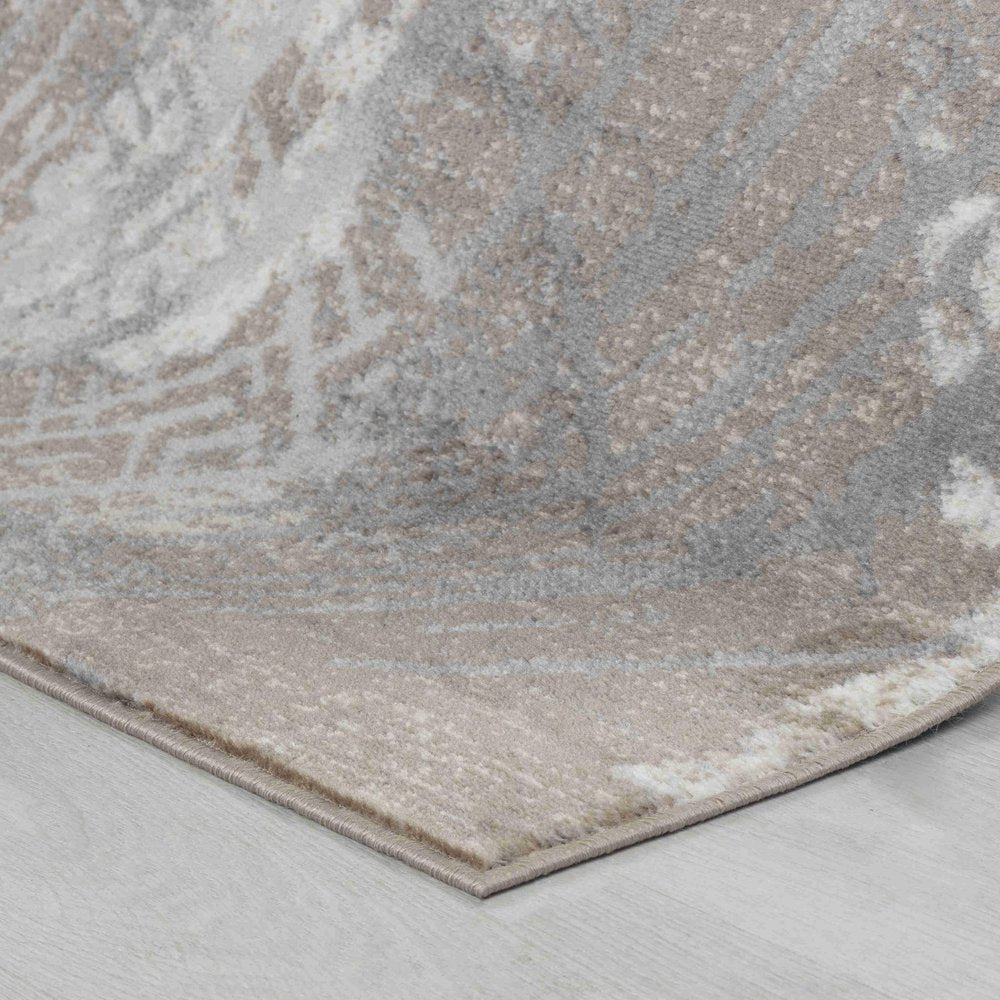 7' X 10' Brown Abstract Area Rug