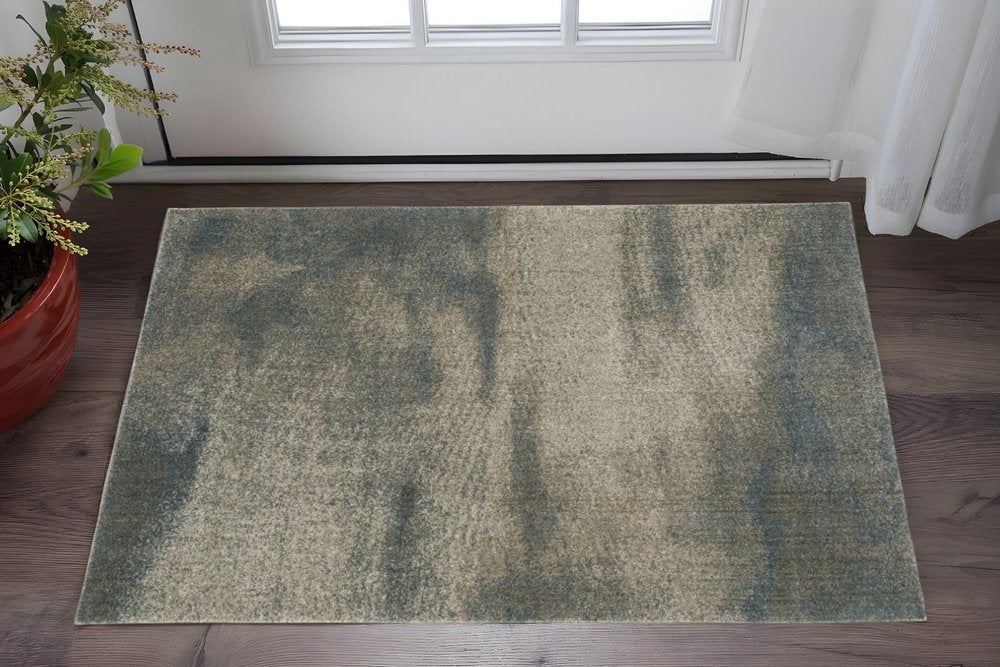 3' X 5' Gray Abstract Power Loom Area Rug