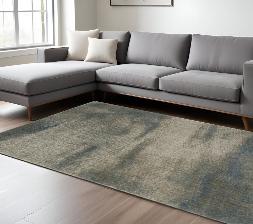 7' X 10' Gray Abstract Power Loom Area Rug