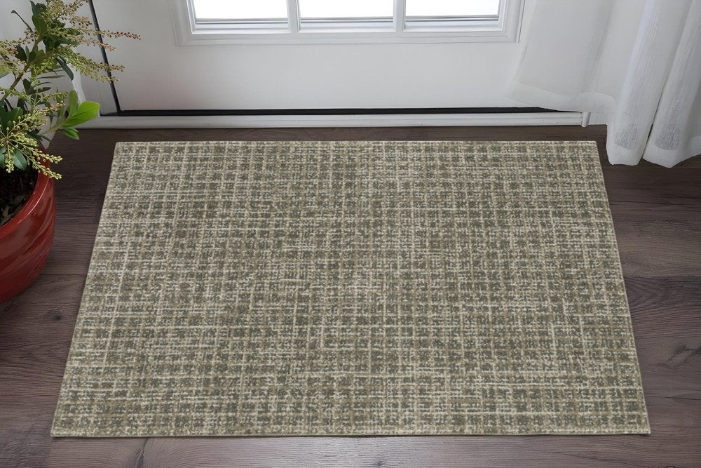 3' X 5' Gray Geometric Power Loom Area Rug