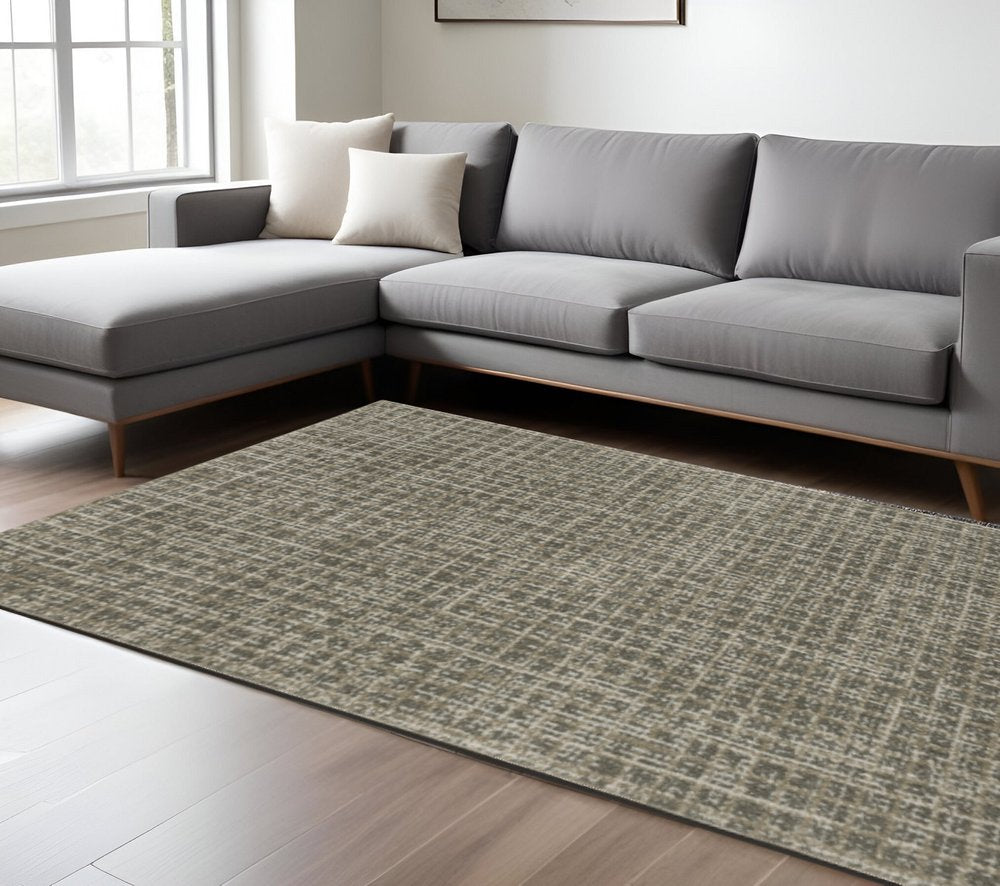 7' X 10' Gray Geometric Power Loom Area Rug