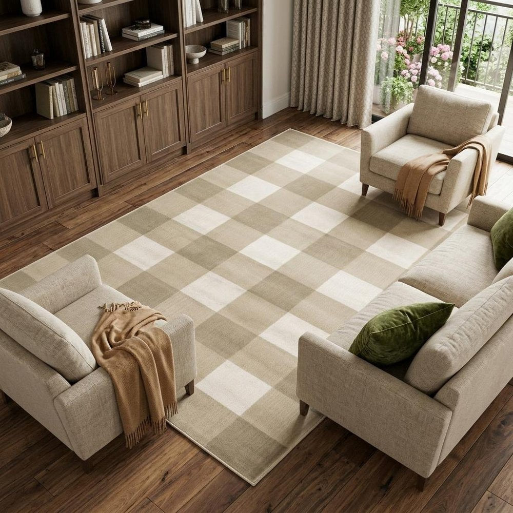 10' X 13' Beige And Ivory Geometric Distressed Area Rug