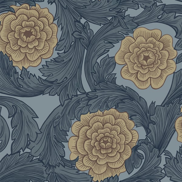 Galerie Wallcoverings Blomstermala Floral Galerie Wallcoverings Blue - 51010