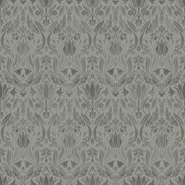 Galerie Wallcoverings Blomstermala Floral Galerie Wallcoverings Silver Grey - 51018