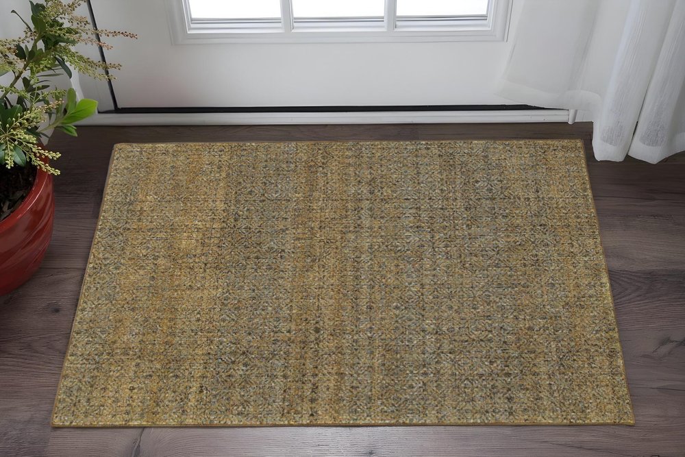 3' X 5' Green Geometric Power Loom Area Rug