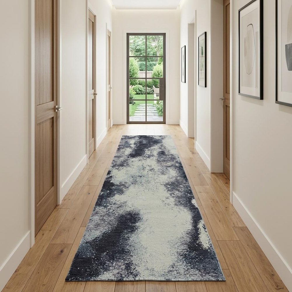 12' Ivory Abstract Runner Rug