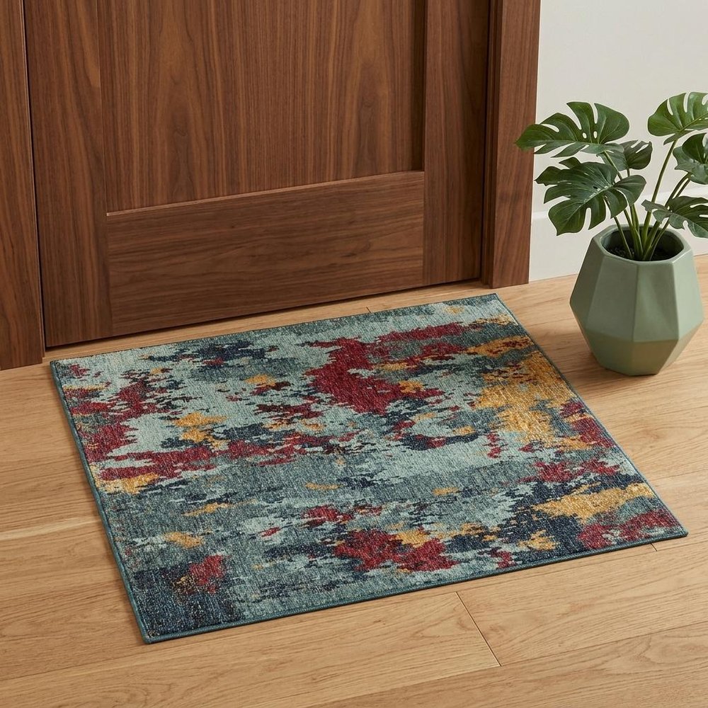 3' X 5' Blue Abstract Power Loom Area Rug