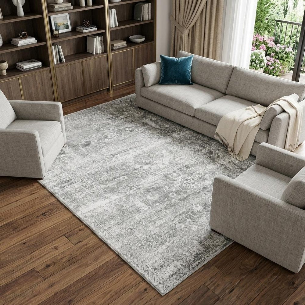 8' X 10' Sage Green Oriental Non Skid Area Rug