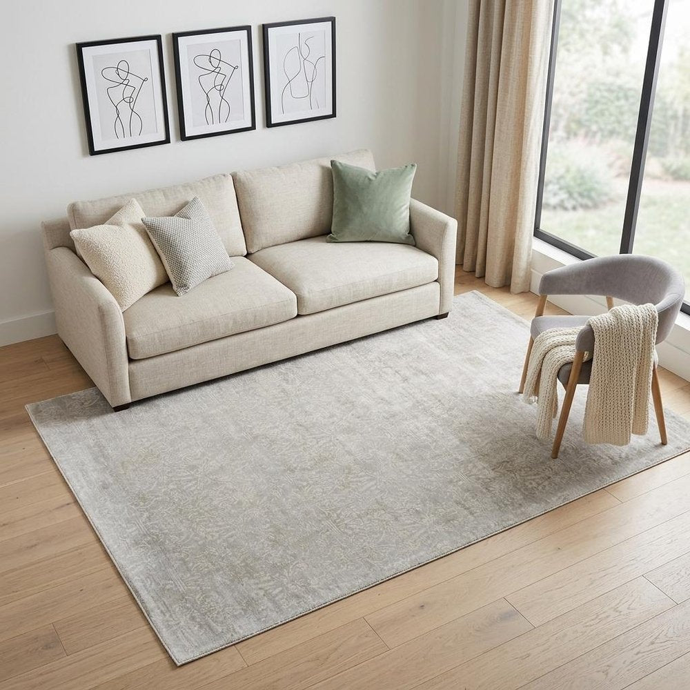 5' X 8' Gray and Ivory Abstract Hand Woven Area Rug