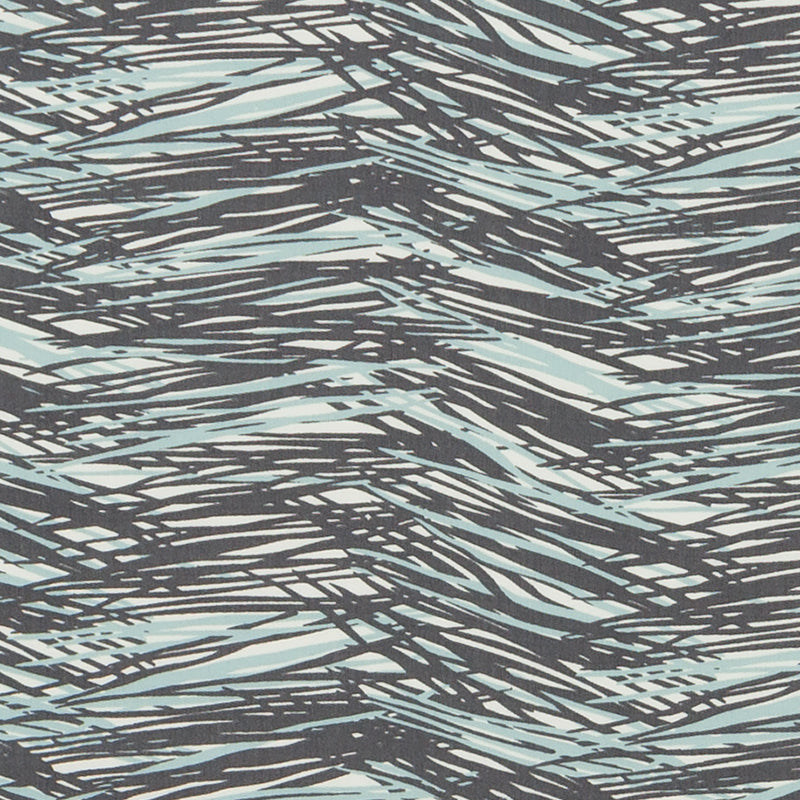 Abstract pattern of dark charcoal lines across a light blue background.