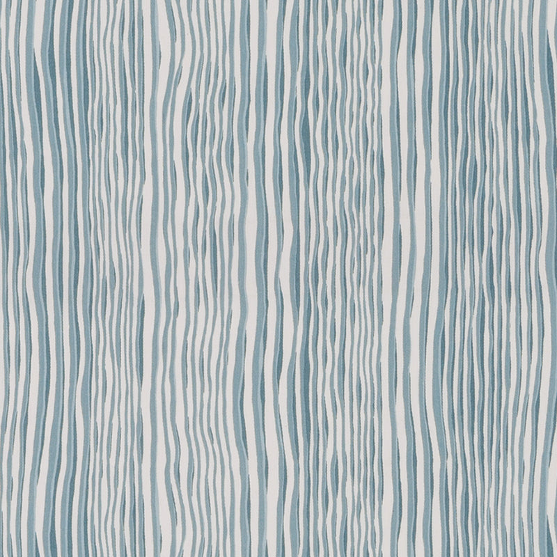 Blue wavy vertical stripes on white background; fabric-like textile pattern.