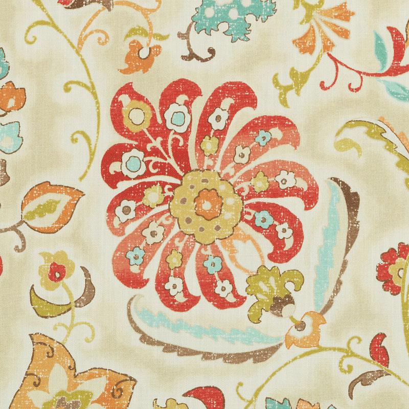 Duralee Dp61724 | 761-Papaya/Sage Print - 512061