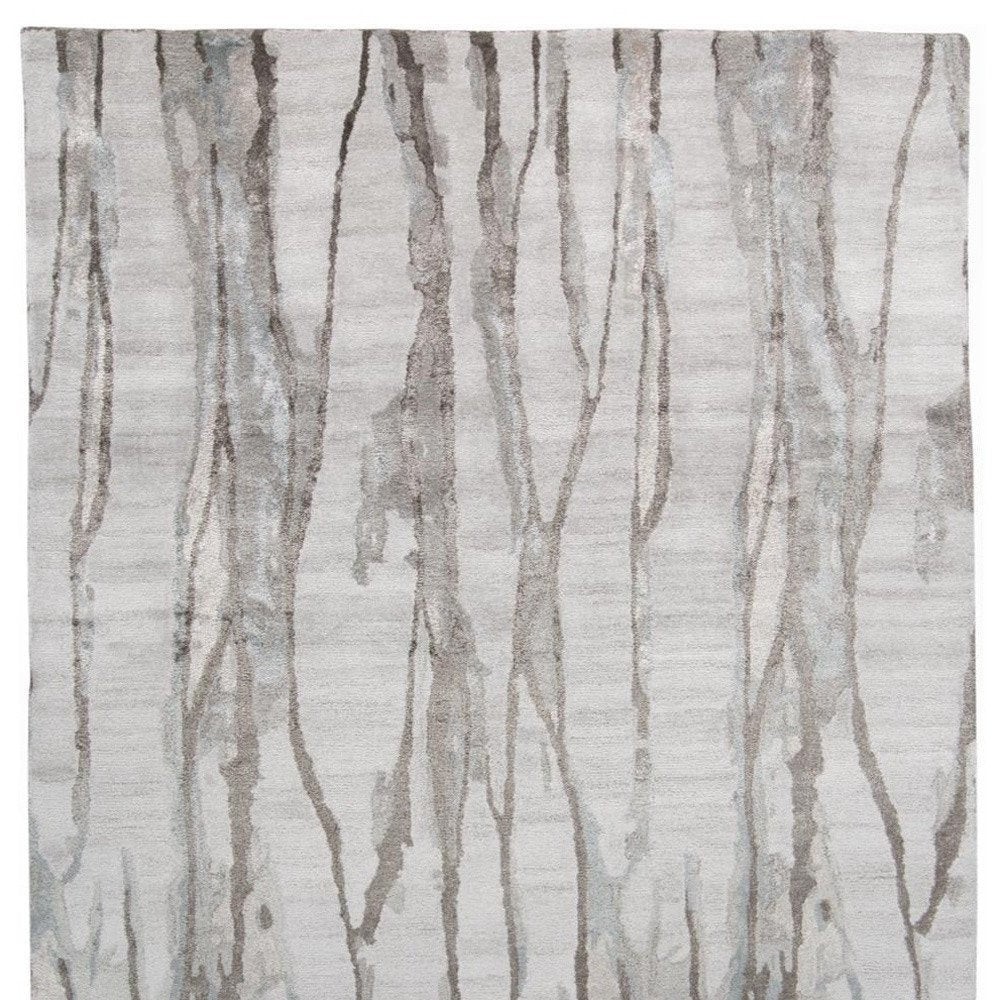 8' X 10' Taupe Ivory And Gray Abstract Tufted Handmade Area Rug