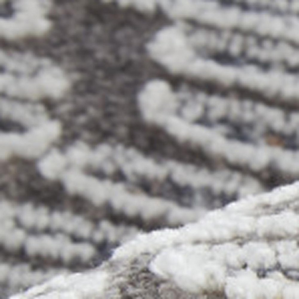 12' X 15' Ivory And Gray Geometric Power Loom Distressed Stain Resistant Area Rug