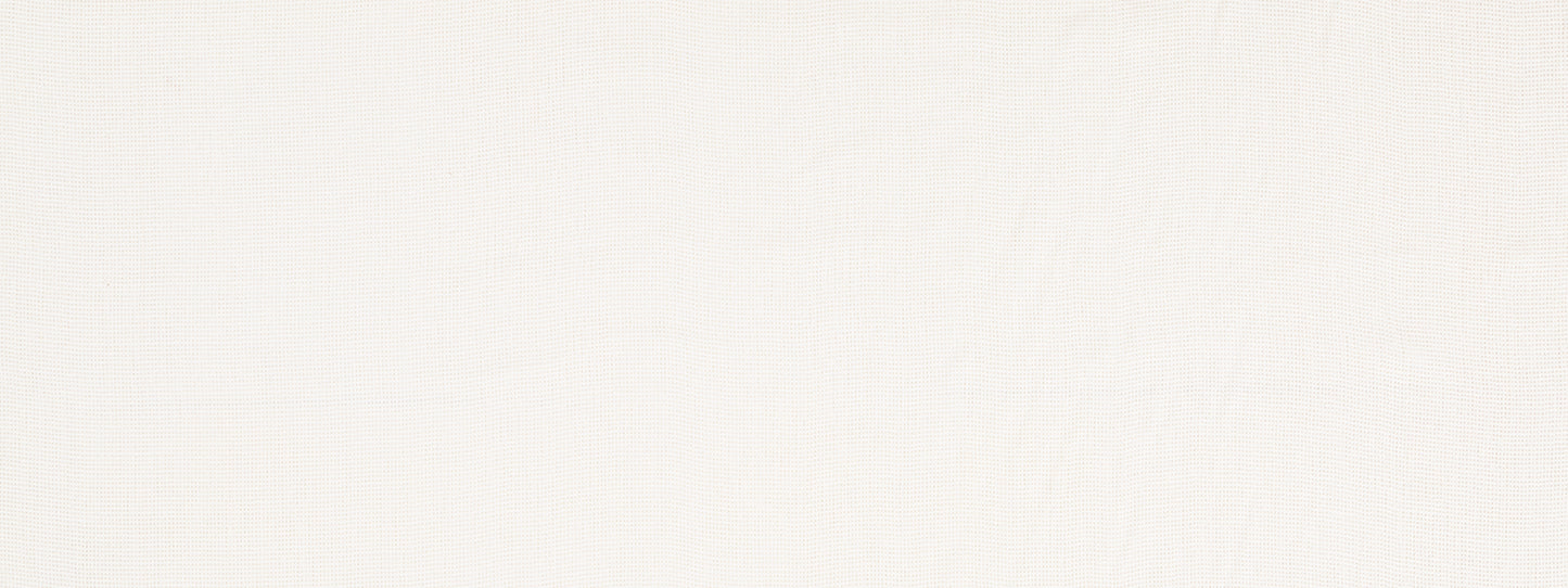 Off-white drapery fabric swatch with a subtle texture against a plain backdrop.