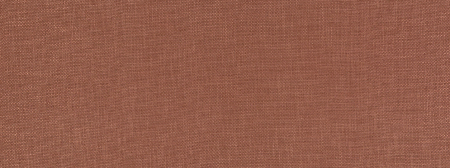 Persimmon upholstery fabric with a linen-like weave in a warm terracotta color; ideal for upholstery or crafts.