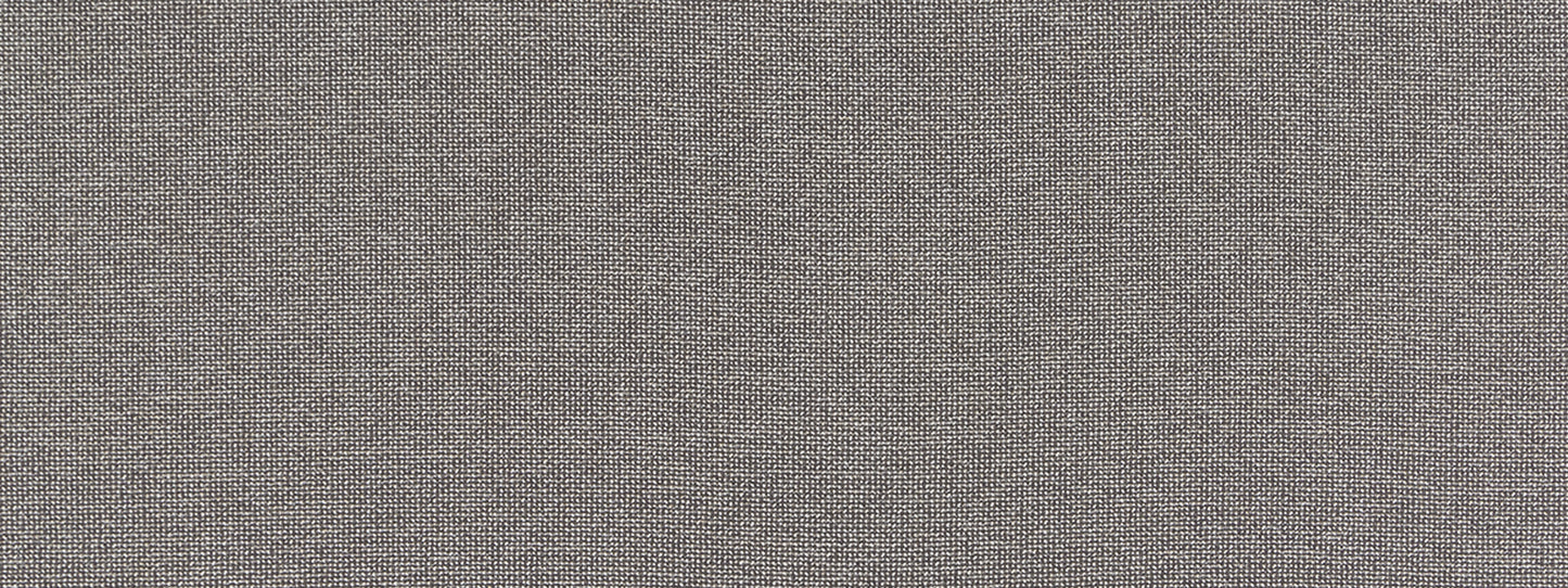 Close-up of gray woven upholstery fabric with linen-like weave.