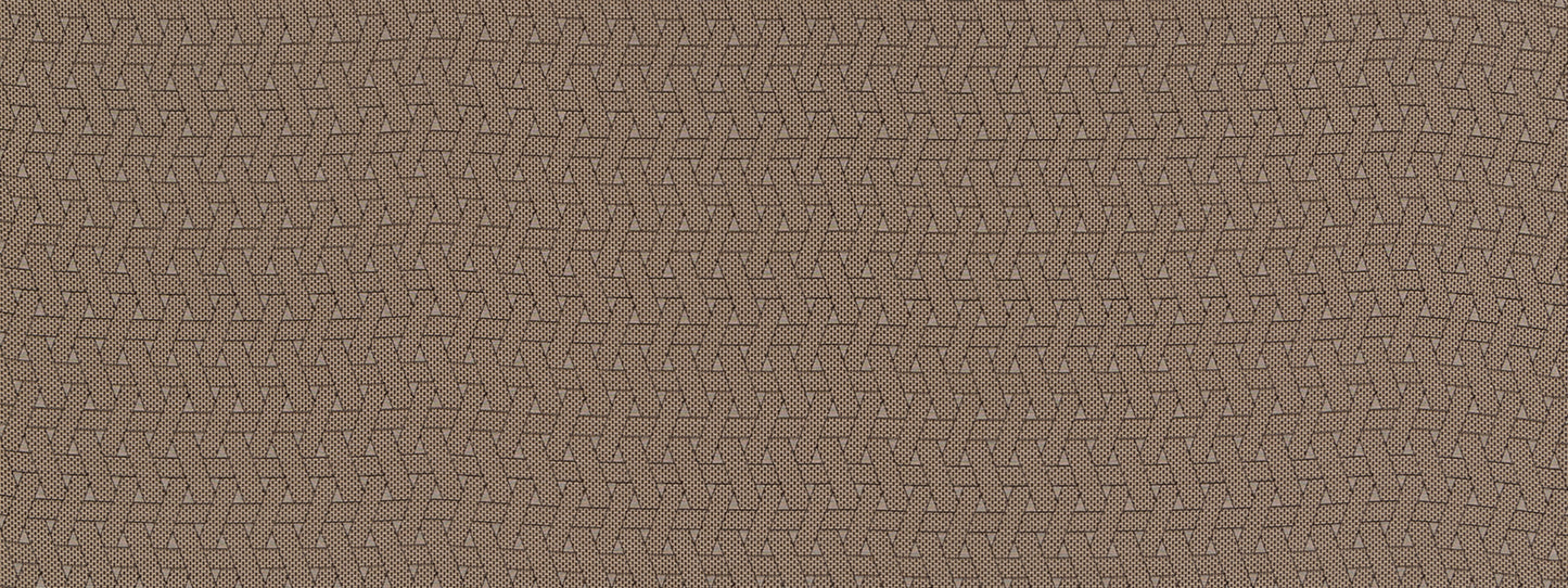 Espresso-brown leather-like textured weave with a repeating chevron pattern, upholstery fabric.