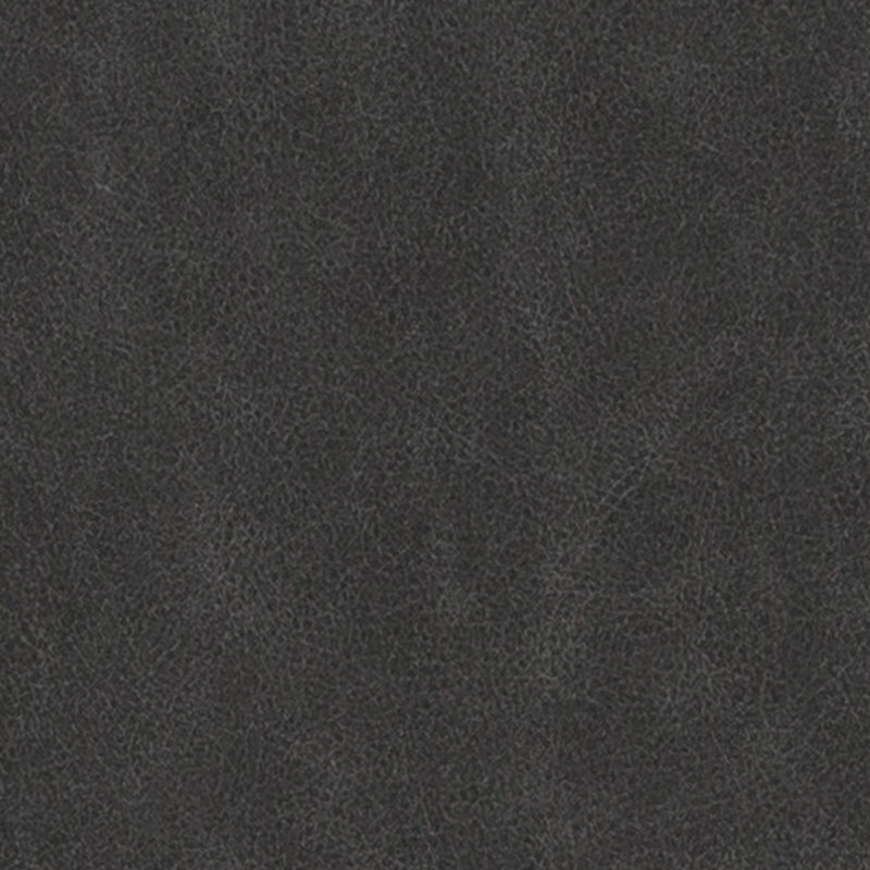 Dark charcoal leather-like texture with subtle pebble grain.