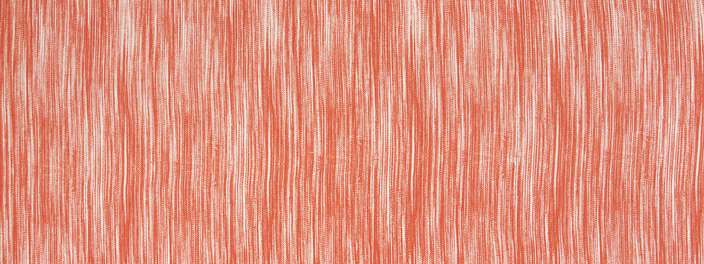 Orange textured fabric with white vertical streaks, bold striped pattern.