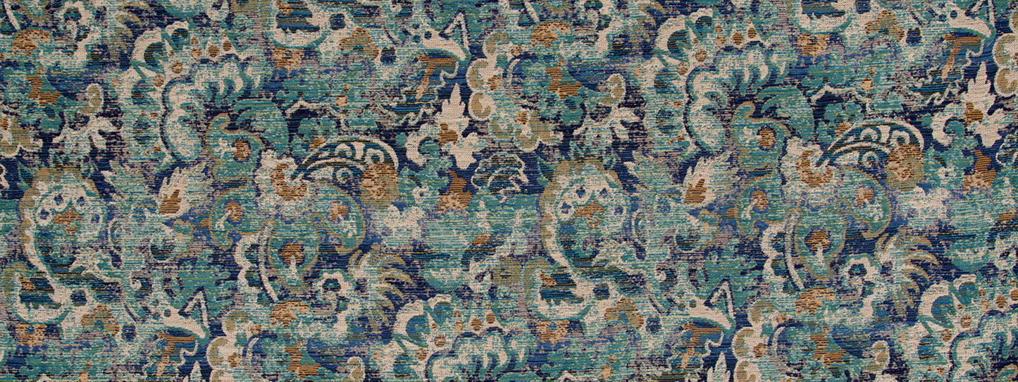 Robert Allen Inca Damask | Aqua Upholstery - 520216